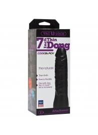 Насадка-фаллоимитатор для страпон-систем Vac-U-Lock CodeBlack 7 Inch Thin Dong - 18,3 см. - Doc Johnson - купить с доставкой в Сызрани