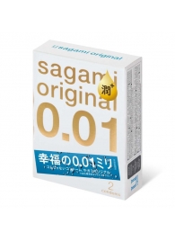 Увлажнённые презервативы Sagami Original 0.01 Extra Lub - 2 шт. - Sagami - купить с доставкой в Сызрани