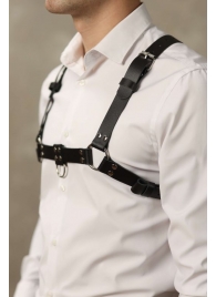 Черная мужская кожаная портупея №4 - БДСМ Арсенал - купить с доставкой в Сызрани