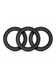 Набор из 3 черных эрекционных колец Black Small Penis Rings - Blush Novelties - в Сызрани купить с доставкой