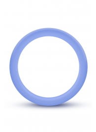 Голубое люминесцентное кольцо Silicone Glo Cock Ring - Blush Novelties - в Сызрани купить с доставкой
