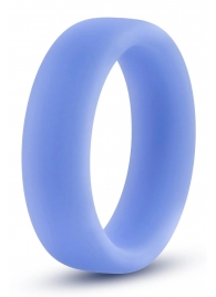 Голубое люминесцентное кольцо Silicone Glo Cock Ring - Blush Novelties - в Сызрани купить с доставкой