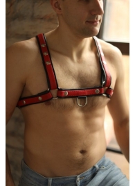 Черно-красная мужская портупея Black-Red - БДСМ Арсенал - купить с доставкой в Сызрани