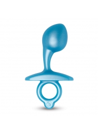 Голубая анальная пробка для массажа простаты Bulb Silicone Prostate Plug - 10,7 см. - b-Vibe - в Сызрани купить с доставкой