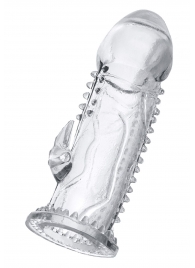 Прозрачная насадка на пенис с шипиками и коготком - 13,5 см. - A-toys - в Сызрани купить с доставкой