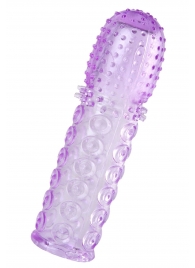 Фиолетовая рельефная насадка на пенис - 13,5 см. - A-toys - в Сызрани купить с доставкой