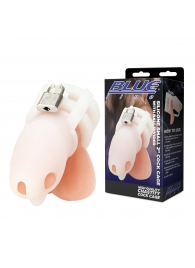 Белая клетка для пениса Silicone Small 2 in Cock Cage With Ball Divider - BlueLine - купить с доставкой в Сызрани