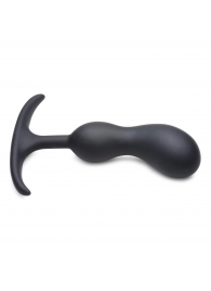 Черный массажер простаты с утяжелителями Premium Silicone Weighted Prostate Plug Medium - 16,3 см. - XR Brands - в Сызрани купить с доставкой