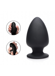 Черная мягкая анальная пробка Squeezable Large Anal Plug - 13,2 см. - XR Brands