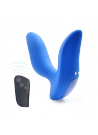 Синий вибромассажер простаты 3,5’’ Remote Control Curve P-spot Massager - 12 см. - Erokay - в Сызрани купить с доставкой