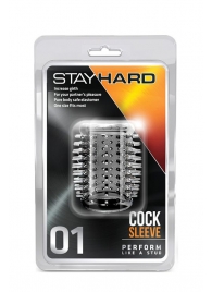 Прозрачная насадка с шипами STAY HARD COCK SLEEVE 01 CLEAR - Blush Novelties - в Сызрани купить с доставкой