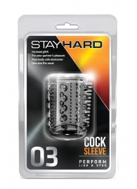 Прозрачная насадка с шипами и шишечками STAY HARD COCK SLEEVE 03 CLEAR - Blush Novelties - в Сызрани купить с доставкой