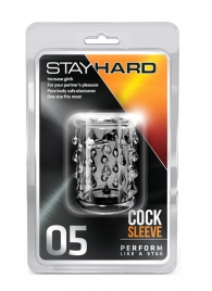 Прозрачная насадка с капельками STAY HARD COCK SLEEVE 05 CLEAR - Blush Novelties - в Сызрани купить с доставкой