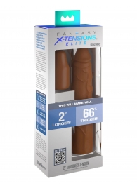 Коричневая насадка на член 2  Silicone X-tension - 20,3 см. - Pipedream - в Сызрани купить с доставкой