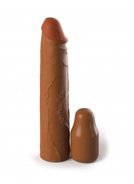 Коричневая насадка на член 2  Silicone X-tension - 20,3 см. - Pipedream - в Сызрани купить с доставкой