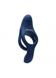 Синее эрекционное виброкольцо с двойным подхватом мошонки Ring Around The Rosy - Zero Tolerance - в Сызрани купить с доставкой