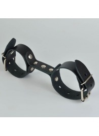Черные кожаные наручники-фиксатор - Sitabella - купить с доставкой в Сызрани