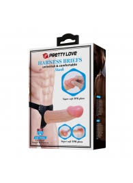 Телесный полый мужской страпон Stark - 17,5 см. - Baile - купить с доставкой в Сызрани