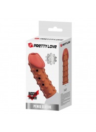 Телесная открытая насадка на пенис с бугорками - 19,8 см. - Baile - в Сызрани купить с доставкой