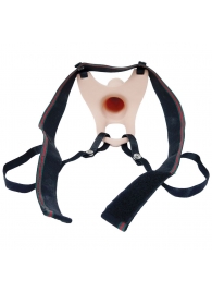 Телесный полый страпон на ремешках - 16,5 см. - Boys of Toys - купить с доставкой в Сызрани