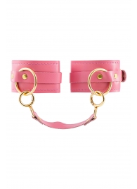 Розовые однослойные кожаные оковы - Pecado - купить с доставкой в Сызрани