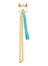 Голубой кожаный поводок с карабином для ошейника - 80 см. - Pecado - купить с доставкой в Сызрани