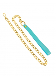 Голубой кожаный поводок с карабином для ошейника - 80 см. - Pecado - купить с доставкой в Сызрани