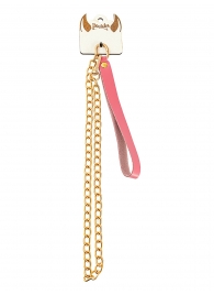 Розовый кожаный поводок с карабином для ошейника - 80 см. - Pecado - купить с доставкой в Сызрани