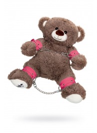 Бондажный набор: бурый мишка с розовыми оковами и наручниками - Pecado - купить с доставкой в Сызрани