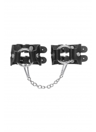 Черные кожаные наручники-браслеты из двух ремешков - Pecado - купить с доставкой в Сызрани
