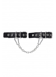 Черные оковы из одного ремешка с люверсами - Pecado - купить с доставкой в Сызрани