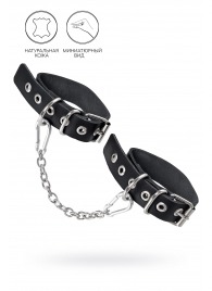 Черные оковы из одного ремешка с люверсами - Pecado - купить с доставкой в Сызрани