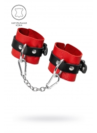 Красно-черные мягкие наручники с одним ремешком с люверсами - Pecado - купить с доставкой в Сызрани