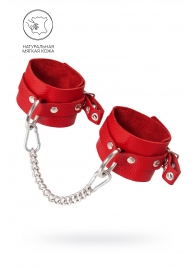 Красные мягкие кожаные оковы с люверсами - Pecado - купить с доставкой в Сызрани