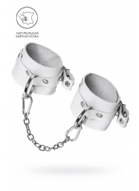 Белые мягкие кожаные оковы с люверсами - Pecado - купить с доставкой в Сызрани