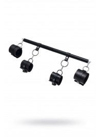 Черная распорка с 4 манжетами для рук и ног - Pecado - купить с доставкой в Сызрани