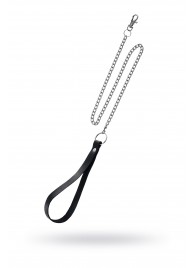 Поводок с ручкой из черной натуральной кожи и карабином для ошейника - Pecado - купить с доставкой в Сызрани