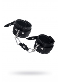 Черные двухслойные наручники с белой строчкой - Pecado - купить с доставкой в Сызрани