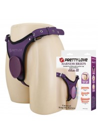 Фиолетовые трусики харнесс с платформой Caludio III - Baile - купить с доставкой в Сызрани