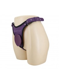 Фиолетовые трусики харнесс с платформой Caludio III - Baile - купить с доставкой в Сызрани