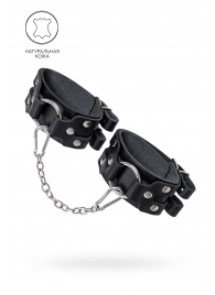 Черные кожаные оковы с двумя ремешками - Pecado - купить с доставкой в Сызрани