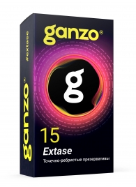 Презервативы анатомической формы с точечной и ребристой структурой Ganzo Extase - 15 шт. - Ganzo - купить с доставкой в Сызрани