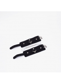 Черные кожаные наручники с хромированной фурнитурой - Crazy Handmade - купить с доставкой в Сызрани