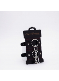 Черно-красные кожаные наручники - Crazy Handmade - купить с доставкой в Сызрани