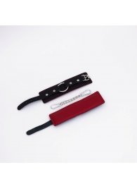 Черно-красные кожаные наручники - Crazy Handmade - купить с доставкой в Сызрани