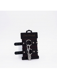 Черно-красные кожаные оковы - Crazy Handmade - купить с доставкой в Сызрани