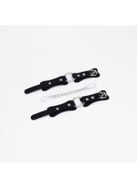 Черные кожаные наручники с кольцом - Crazy Handmade - купить с доставкой в Сызрани