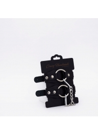 Черные кожаные оковы с кольцом - Crazy Handmade - купить с доставкой в Сызрани