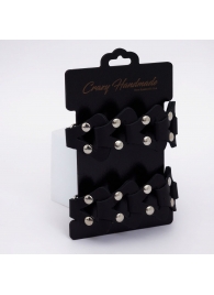 Черные кожаные наручники из звеньев - Crazy Handmade - купить с доставкой в Сызрани