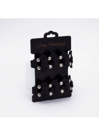 Черные кожаные оковы из звеньев - Crazy Handmade - купить с доставкой в Сызрани